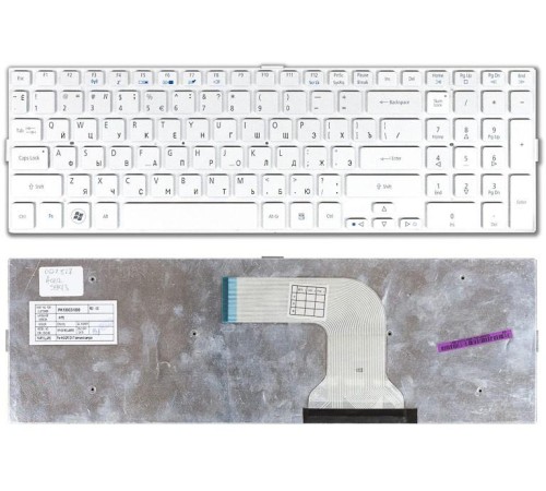 Клавиатура для ноутбука Acer Aspire 5943 5943G 8943 8943G 8950 5950 серебристая