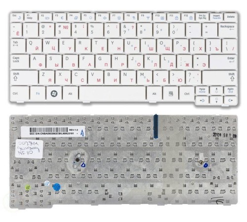 *SALE* Клавиатура для ноутбука Samsung NF110 (RU) белая [10033]
