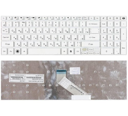 Клавиатура Packard Bell TS11 TS13 TS44; Gateway NV55S NV57H, белая