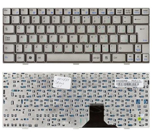 Клавиатура для ноутбука ASUS U1 U1F U1E серебристая