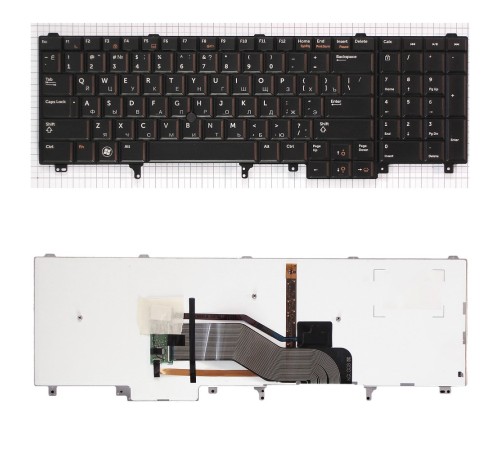 Клавиатура для ноутбука Dell Latitude E6520 черная с подсветкой