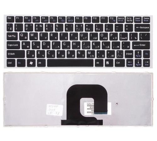 Клавиатура для ноутбука Sony Vaio VPC-YA VPC-YB series черная с серебристой рамкой