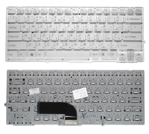 Клавиатура для ноутбука Sony Vaio VPC-SD VPC-SB серебристая