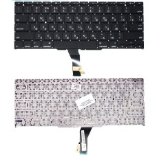 Клавиатура для ноутбука Apple A1370 2011+ черная с подсветкой, плоский ENTER