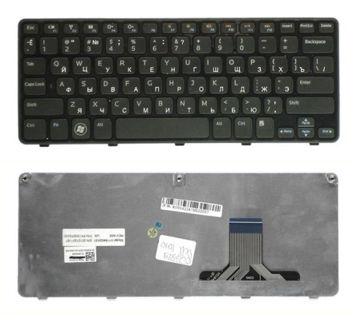 Клавиатура для ноутбука Dell Inspiron Mini 1090 черная с черной рамкой