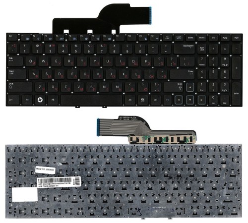 Клавиатура для ноутбука Samsung NP300E5A, NP300V5A, NP305V5A, NP305E5 (RU) без рамки, черная