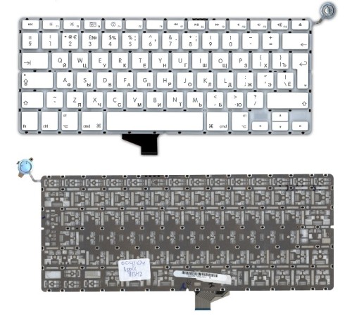 Клавиатура для ноутбука Apple A1342 белая 13,3" большой Enter