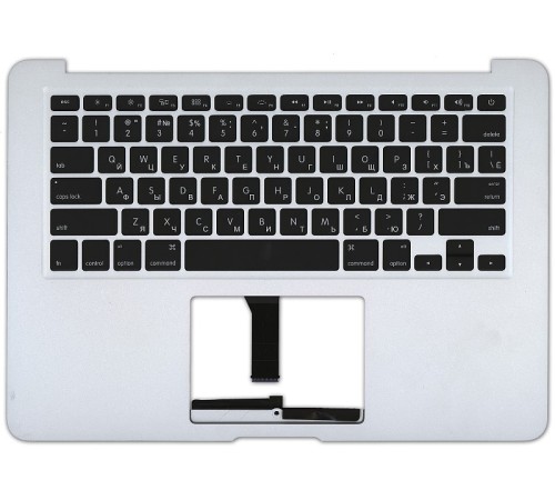 Клавиатура для ноутбука Apple A1369 2011+ черная с подсветкой плоский ENTER топ-панель