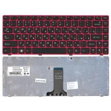 Клавиатура для ноутбука Lenovo IdeaPad Z470 G470AH G470GH Z370 черная с красной рамкой