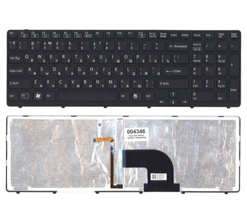 Клавиатура для ноутбука Sony Vaio SVE15 черная с подсветкой