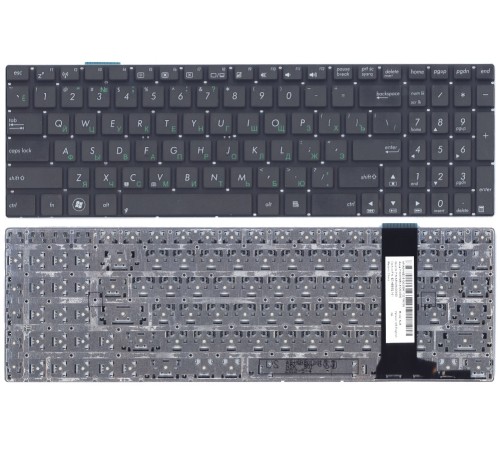 Клавиатура для ноутбука Asus N56 N56V N76 N76V (RU), маленький Enter, черная [10089]
