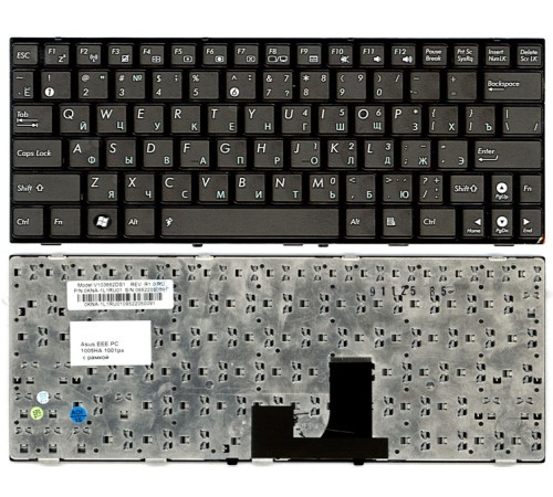 Клавиатура для ноутбука Asus EEE PC 1005HA 1008HA 1001HA 1001px черная с рамкой