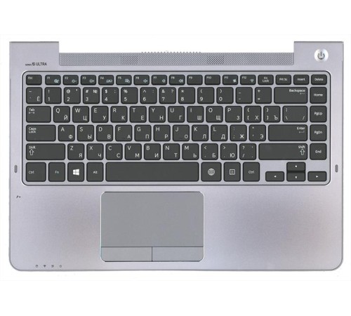 Клавиатура для ноутбука Samsung 535U4C NP535U4C 535U4C-S02 BA75-04038M черная топ-панель серый