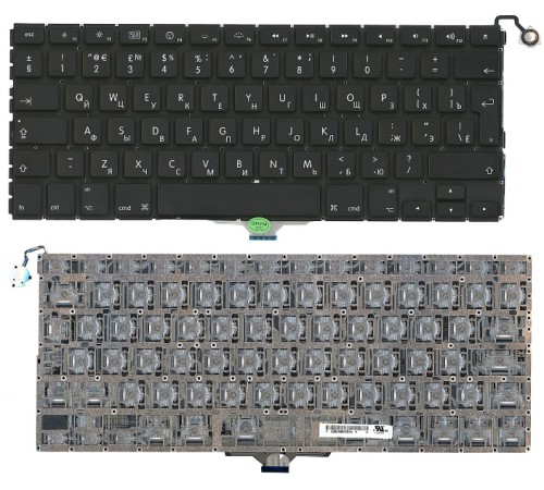 Клавиатура для ноутбука Apple Air A1304 A1237 13.3 черная большой ENTER