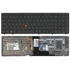 Клавиатура для ноутбука HP EliteBook 8560W темно-серая с подсветкой
