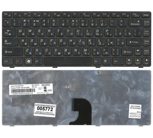 Клавиатура для ноутбука Lenovo IdeaPad G360 черная с черной рамкой