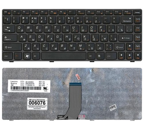 Клавиатура для ноутбука IBM-Lenovo Z470 G470AH G470GH Z370 черная с темной рамкой