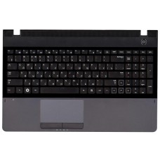 Клавиатура для ноутбука Samsung 300E5A 305E5A черная топ-панель темно-серая