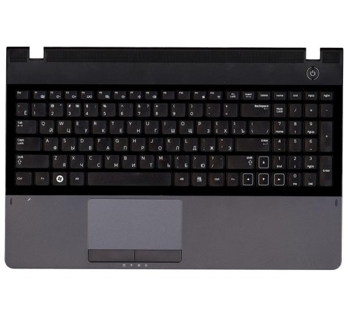 Клавиатура для ноутбука Samsung 300E5A 305E5A черная топ-панель темно-серая