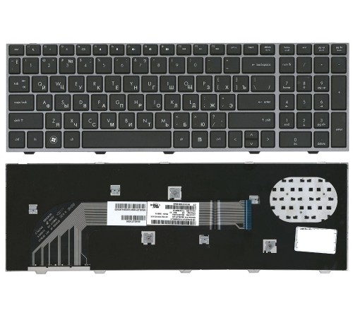 Клавиатура для ноутбука HP ProBook 4540S 4545S черная, с серой рамкой