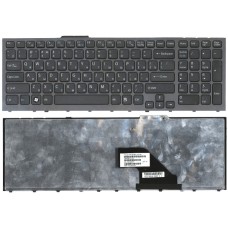 Клавиатура для ноутбука Sony Vaio VPC-F11 VPC-F12 VPC-F13 (RU) черная, с серой рамкой