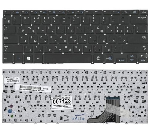 Клавиатура для ноутбука Samsung 530U3B 530U3C черная