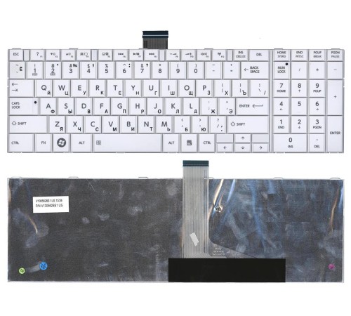 Клавиатура для ноутбука Toshiba Satellite C850, C870, C875 (RU) белая [10159]