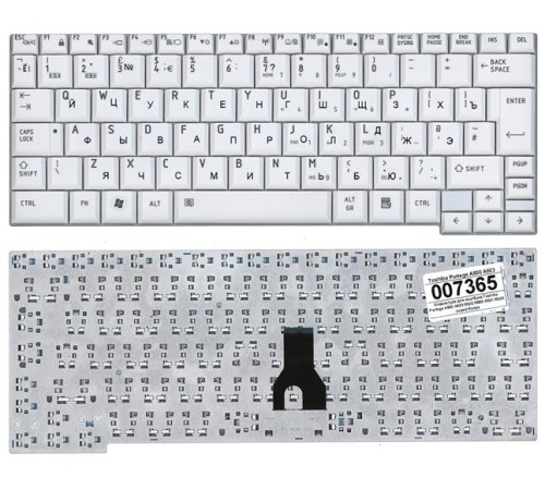 Клавиатура для ноутбука Toshiba Portege A600 A603 R500 R600 R601 R603 белая