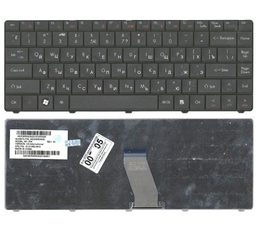 Клавиатура для ноутбука eMachines D525, D725 (RU) черная, матовая