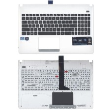 Клавиатура для ноутбука ASUS X501A черная топ-панель белая