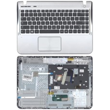 Клавиатура для ноутбука Samsung SF310 черная топ-панель серебристая