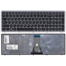 Клавиатура для ноутбука Lenovo Flex 15 черная с серой рамкой