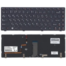 Клавиатура для ноутбука Lenovo IdeaPad Y480 черная с подсветкой