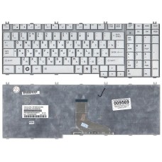 Клавиатура для ноутбука Toshiba Satellite P205-S6237 серебристая (шлейф по центру)