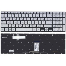 Клавиатура для ноутбука Samsung NP770Z5E NP880Z5E серебристая с подсветкой без рамки