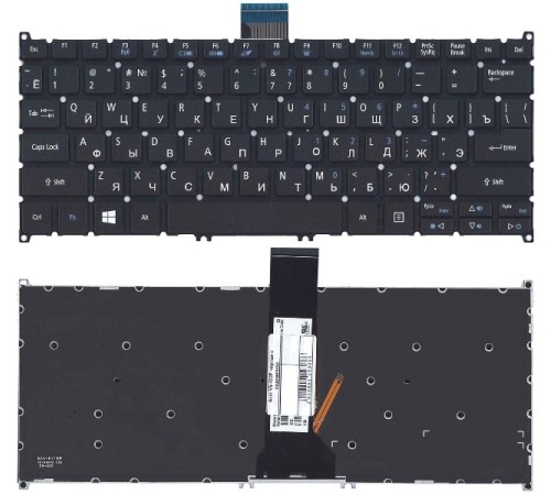 Клавиатура для ноутбука Acer Aspire v3-331 v3-371 v3-372 V5-132P черная с подсветкой