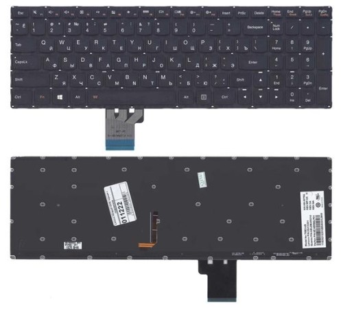 Клавиатура для ноутбука Lenovo Ideapad U530 U530P U530P-IFI черная с подсветкой