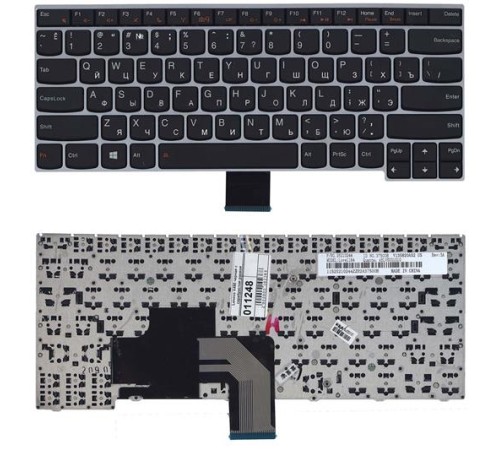 Клавиатура для ноутбука Lenovo V490 V490U V490UA черная с серебристой рамкой