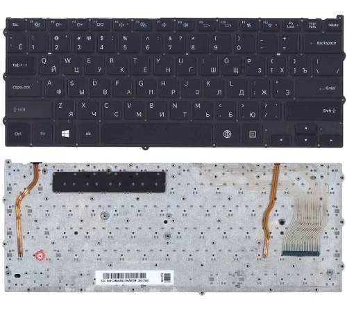 Клавиатура для ноутбука Samsung NP940X3G черная с подсветкой