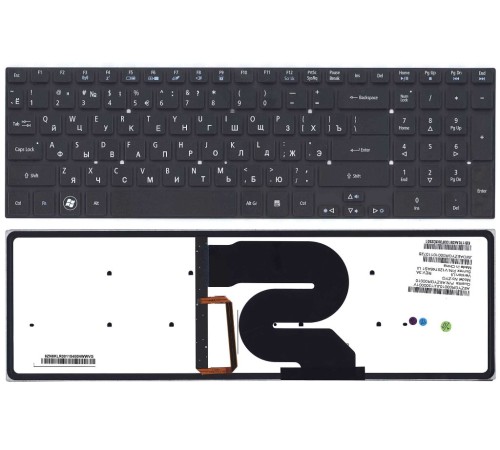 Клавиатура для ноутбука Acer 8951, 5951 черная с подсветкой