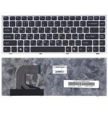 Клавиатура для ноутбука Sony Vaio VPC-S черная с серебристой рамкой