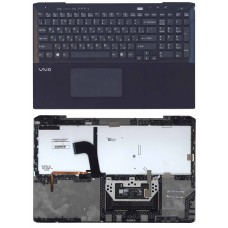 Клавиатура для ноутбука Sony VAIO SVS15 черная с подсветкой топ-панель