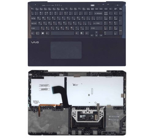 Клавиатура для ноутбука Sony VAIO SVS15 черная с подсветкой топ-панель