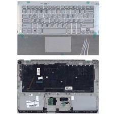 Клавиатура для ноутбука Sony SVP11 серебристая топ-панель