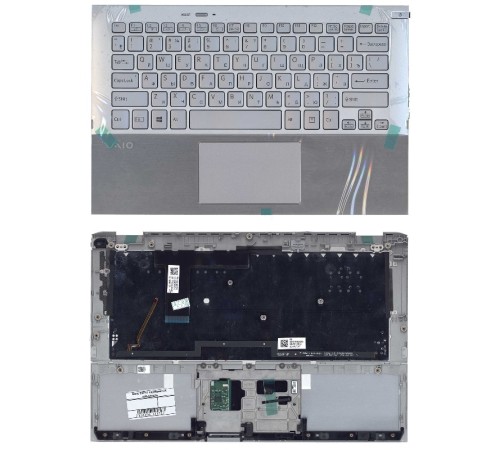 Клавиатура для ноутбука Sony SVP11 серебристая топ-панель