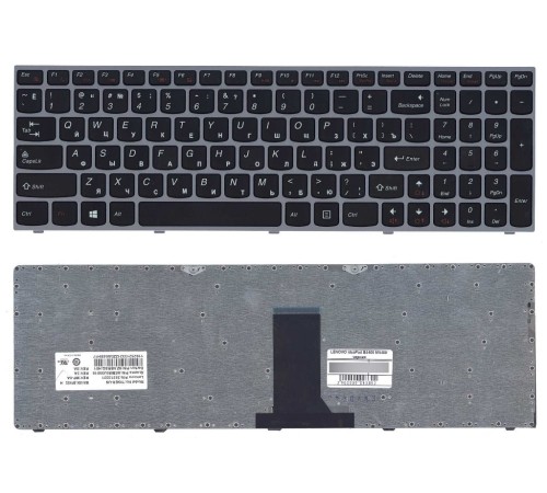 Клавиатура для ноутбука LENOVO B5400 M5400, черная, серая рамка, RU
