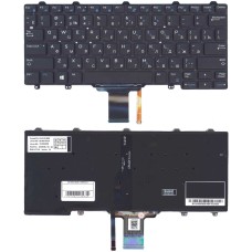Клавиатура для ноутбука Dell e5250 e7250 черная с подсветкой