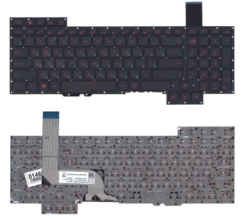 Клавиатура для ноутбука Asus G751 черная с подсветкой