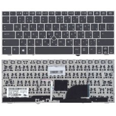Клавиатура для ноутбука HP Elitebook 2170P черная серая рамка