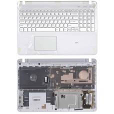 Клавиатура для ноутбука Sony FIT 15 SVF15 белая топ-панель, без подсветки